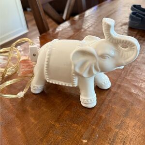 White Ceramic Elephant Night Light